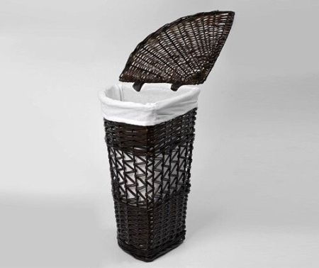 Корзина для белья WasserKRAFT Salm 40x40x57 WB-270-L с крышкой Коричневая