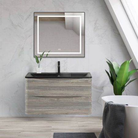 Мебель для ванной комнаты BELBAGNO ACQUA-1000-2C-SO, артикул BB1000/455-LV-ART-ALR-NERO