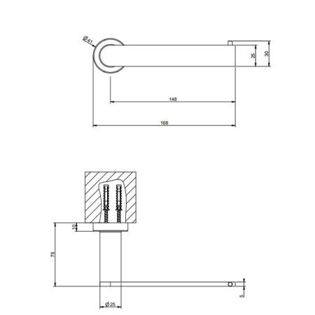 Gessi Emporio accessories Настенный держатель для туалетной бумаги. Вертикальная/горизонтальная установка, цвет: Black XL, артикул 38849#299
