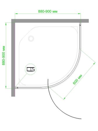 Душевой уголок Royal Bath RB HKV-C-CH 90х90х185 (рифленое), артикул RBHKV90-C-CH