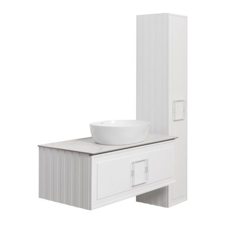 Тумба под раковину подвесная La Fenice Cubo FNC-01-CUB-B-100, белая, артикул FNC-01-CUB-B-100