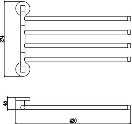 Полотенцедержатель Savol S-008704, хром, артикул S-008704