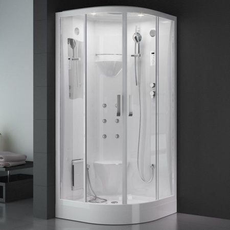 Душевая кабина SSWW BU106A 95х95 с баней профиль Белый задняя стенка Белая