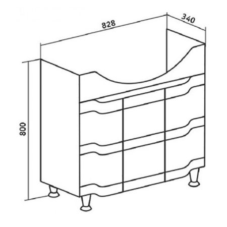 Тумба под раковину Runo Стиль 85 4620750025397 Белая, артикул 4620750025397