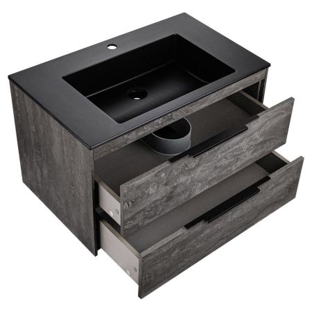 База под раковину Chiara 2D 800 подвесная, 2 выкатных ящика soft-close, G.Stone, артикул VMC-2C2800GS