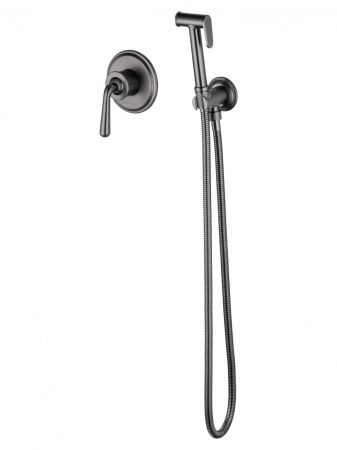 Смеситель с гигиеническим душем встраиваемый WONZON & WOGHAND STEAM, Темный графит (WW-88849008-BGM), артикул WW-88849008-BGM