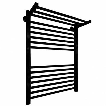 Электрический полотенцесушитель Ника Modern ЛМ 3 80x50 масляный с полкой Черный матовый 16 перекладин