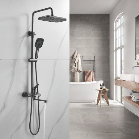 Душевая система Shevanik S6236T, оружейная сталь, артикул S6236T