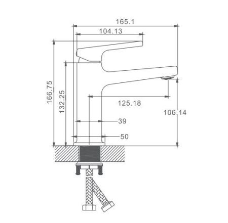 Смеситель для раковины HAIBA латунь, золото (HB10831-5), артикул HB10831-5