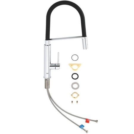 Смеситель для кухни GROHE Concetto с профессиональной лейкой, хром/черный (31491000), артикул 31491000