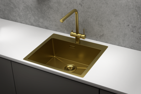 Кухонная мойка GRANULA (5951, ЗОЛОТО САТИН), артикул 5951, ЗОЛОТО САТИН