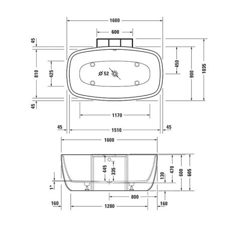 DURAVIT Слив-перелив для ванн, квадратно-овальный,  цвет хром, артикул 792218000001000