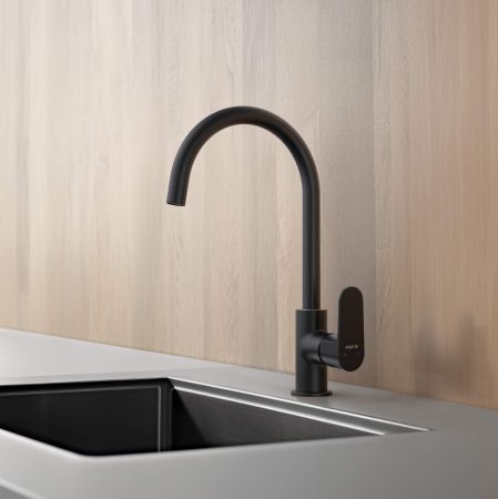 Смеситель для кухни AQUATEK, матовый черный AQ1282MB ОБЕРОН, артикул AQ1282MB