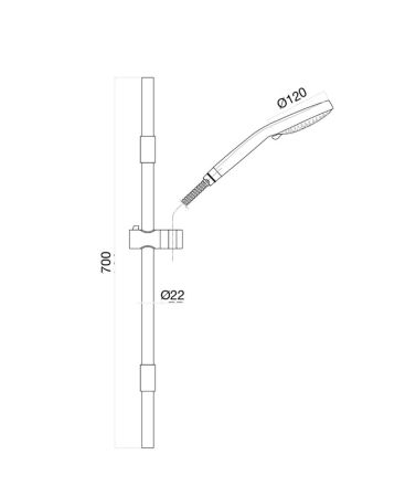 Душевой гарнитур Fiore KEVON BLACK MATT 30N398N5, черный, артикул 30N398N5
