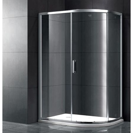 Душевой уголок Gemy Victoria 120х90 радиальный ассиметричный одна дверца профиль Хром стекло прозрачное, артикул S30201