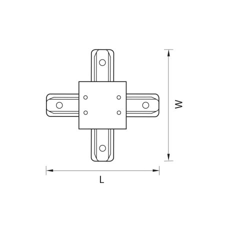 Соединитель X-образный однофазный для встраиваемых треков Barra Lightstar 501146, артикул 501146