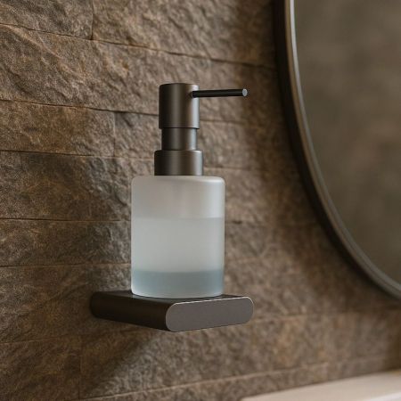 Дозатор жидкого мыла Knotlor LD101GM, оружейная сталь, артикул LD101GM