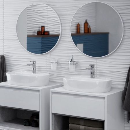 Зеркало круглое EXCELLENT Virro D=80 (белый мат)