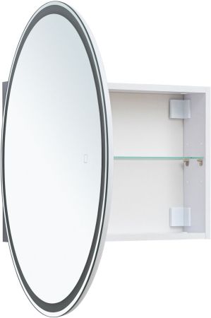 Зеркальный шкаф Aquanet Оптима 70 белый, с LED подсветкой, артикул 00344785