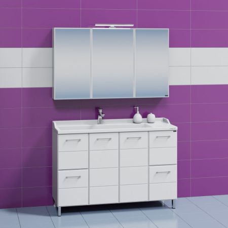 Тумба для умыв. "Омега-120" 4 ящ. напол. (Ум. Сириус 120 литой мрамор), артикул 207043