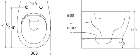 Чаша подвесного унитаза Allen Brau Fantasy 4.11HC1.20 белый глянец, артикул 4.11HC1.20