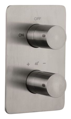 Emmevi Filoinox, однорычажный встраиваемый термостатический смеситель для душа с дивертером, на 2 выхода, из нержавеющей стали, артикул 85319/IN