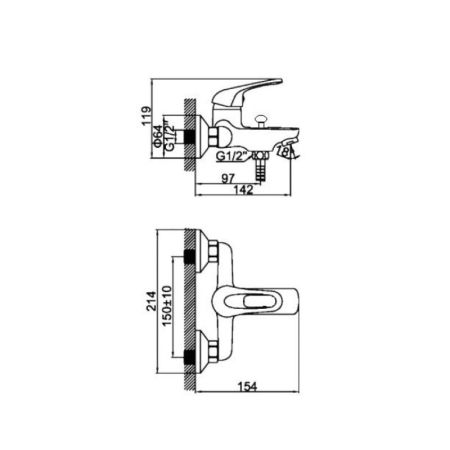 Смеситель для ванны D-Lin D130628, хром