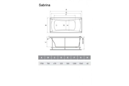 Ванна акриловая Relisan SABRINA Гл000024804, 170x70, артикул Гл000024804