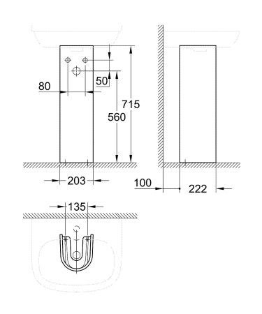 Пьедестал для раковины GROHE Euro Ceramic, альпин-белый (39202000)