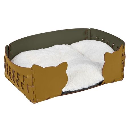 ADJ Лежанка Cat, 45х30хН15 см., цвет: горчичный/оливковый, артикул 1555C.40/55