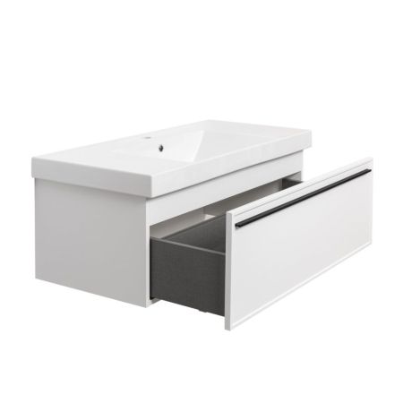 Тумба под раковину подвесная La Fenice Elba FNC-01-ELB-B-100, белая, артикул FNC-01-ELB-B-100