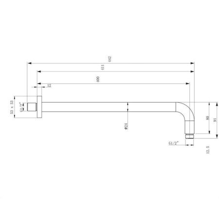 Кронштейн душевой настенный OMNIRES RA01K/XCR (хром), артикул RA01K/XCR