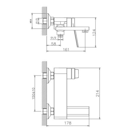 Смеситель для ванны Haiba HB60572, хром, артикул HB60572