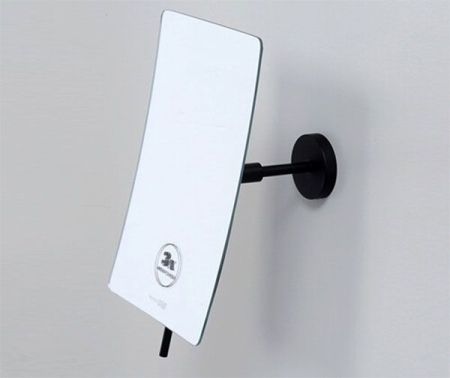 Косметическое зеркало WasserKRAFT K-1001BLACK с увеличением Черное