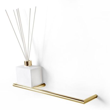 3SC Guy Полотенцедержатель и ароматический диффузор слева, подвесной, композит Solid Surface, цвет: белый матовый/золото 24к. Lucido, артикул GU10PSXGD