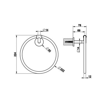 Gessi Anello Полотенцедержатель настенный кольцевой, цвет: хром Gessi Anello Полотенцедержатель настенный кольцевой, цвет: хром