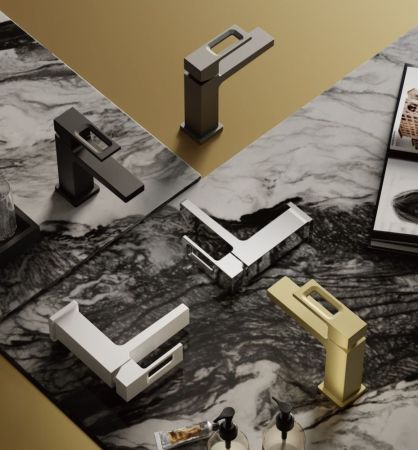 Смеситель для раковины BELZ B10658-3, оружейная сталь