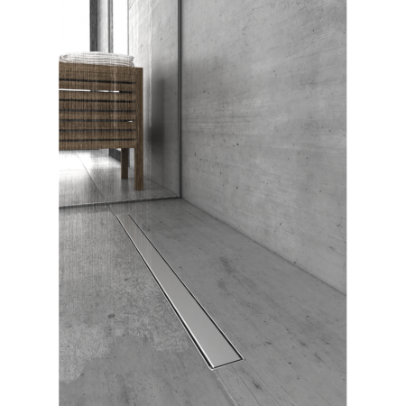 Желоб BERGES водосток В1 Keramik 800, хром глянец, S-сифон D50/105 H50 вертикальный, артикул 091019