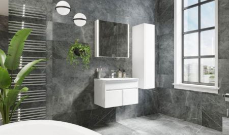 Шкаф пенал Roca Up 30 ZRU9303013 L подвесной Белый глянец, артикул ZRU9303013