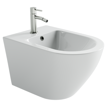 Биде подвесное Ceramicanova Вихрь (Whirl) с крепежом для скрытого монтажа белый CN11008, артикул CN11008