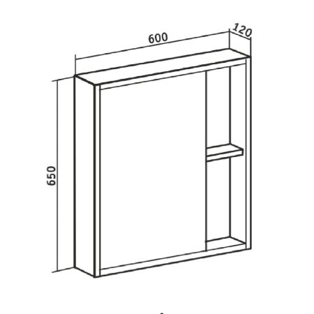 Зеркальный шкаф Runo универсальный Эко 60 (УТ000001834), артикул УТ000001834