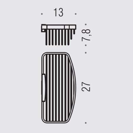Colombo Angolari, полка металлическая 27*13*h7.8см, цвет: хром, артикул B9646.CR