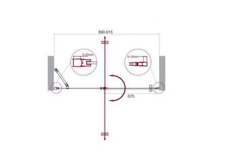 Душевая дверь BelBagno ETNA-B-12-60/60-C-Cr-90
