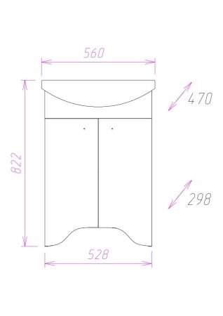 Тумба Onika Омега 55 напольная, белая (ум. Арго 55)
