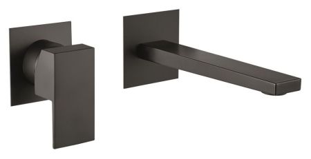 Fiore Kube, встраиваемый в стену однорычажный смеситель для раковины, цвет черный матовый, артикул 100NN7597