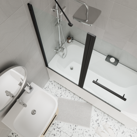 Шторка F03B для ванной, распашная PARLY (130x120), артикул F03B