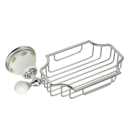 PROVANCE Решетка-корзинка настенная, керамика с декором/хром, артикул 17674