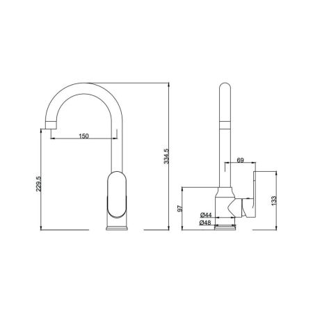Смеситель для кухни FASHUN A4085-35, золото, артикул A4085-35