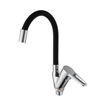 Смеситель для кухни с гибким изливом D-Lin D150303-1, хром/черный