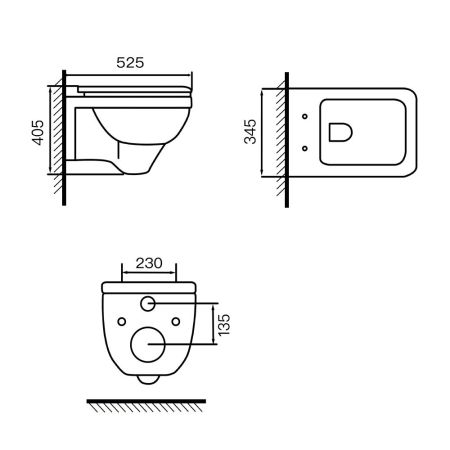 Унитаз подвесной WesnaArt KUBUS 203-KUB13, белый, артикул 203-KUB13